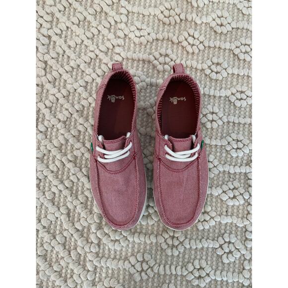 SANUK Men's Admiral TX Lace-Up Boat Shoes Red Size 9 - Picture 5 of 8